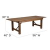 Flash Furniture Rectangle Antique Farm Table , 40"; 96", 40-1/4" W 30"; 17-3/4" H,  XA-FARM-5-GG